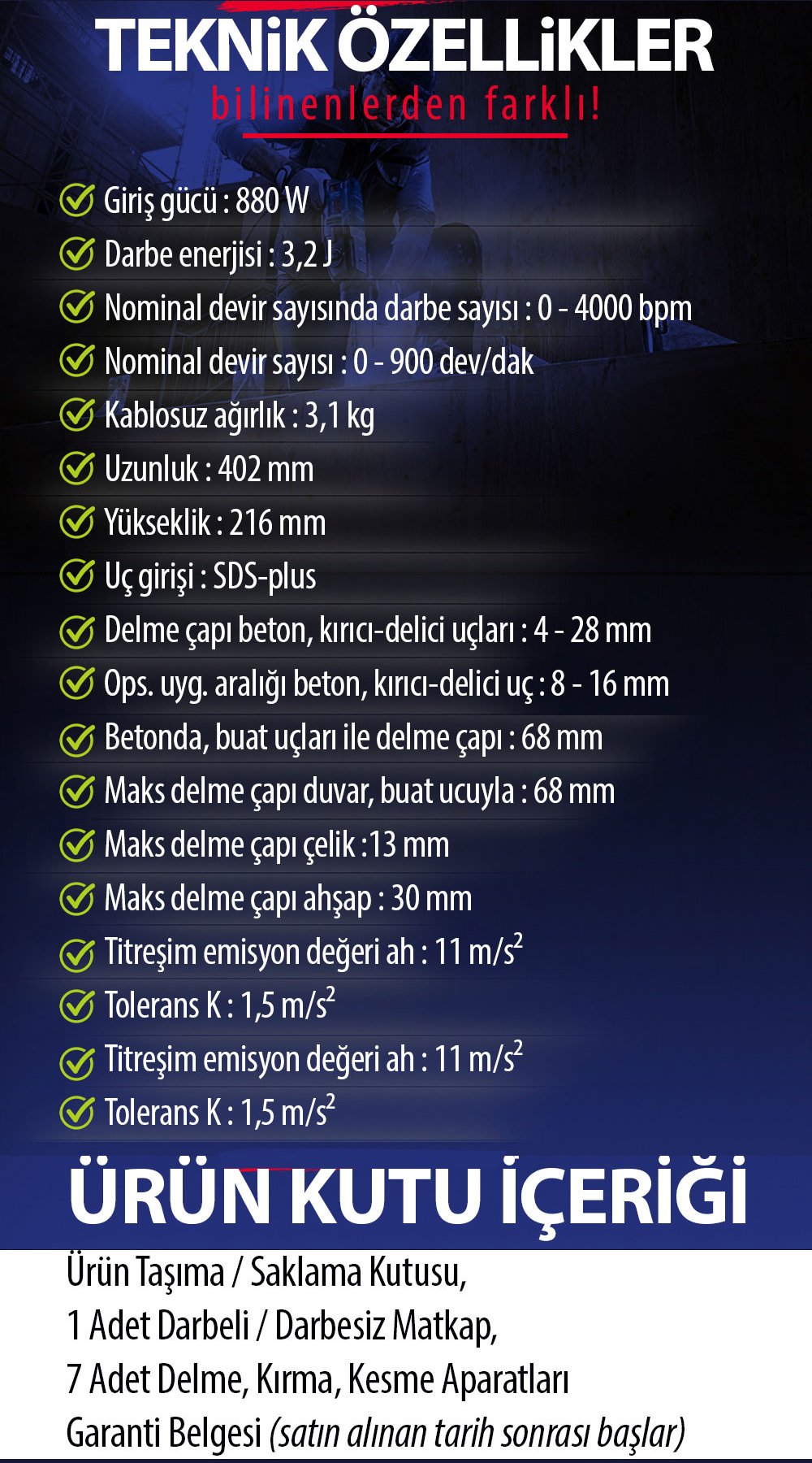 Bosch Plus BP002 Professional Gbh 2-28f Pnömatik Kırıcı Delici