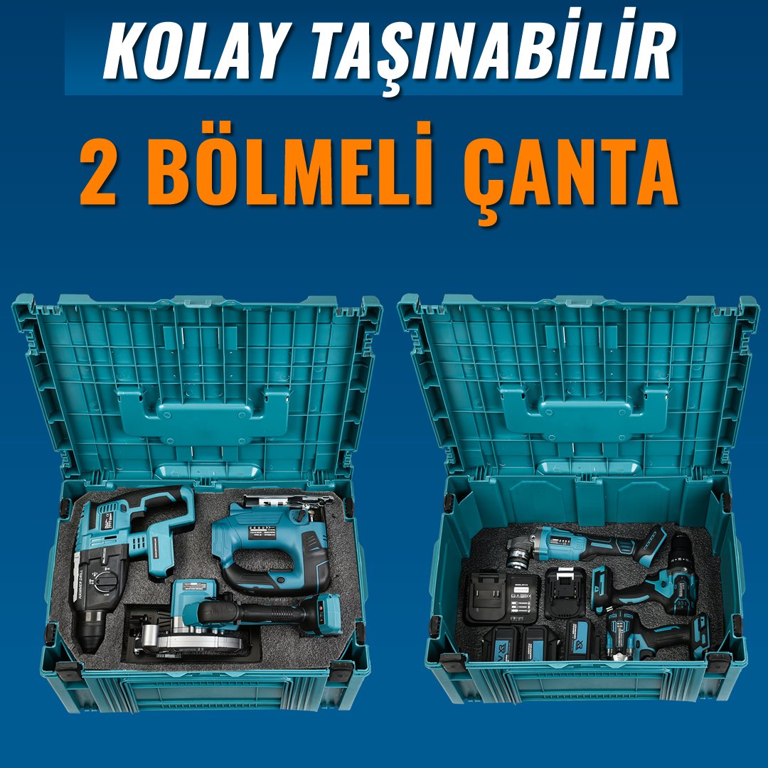 Bosch Plus BP009 Akülü Süper 6lı Set Makina 88vf 5ah çantası