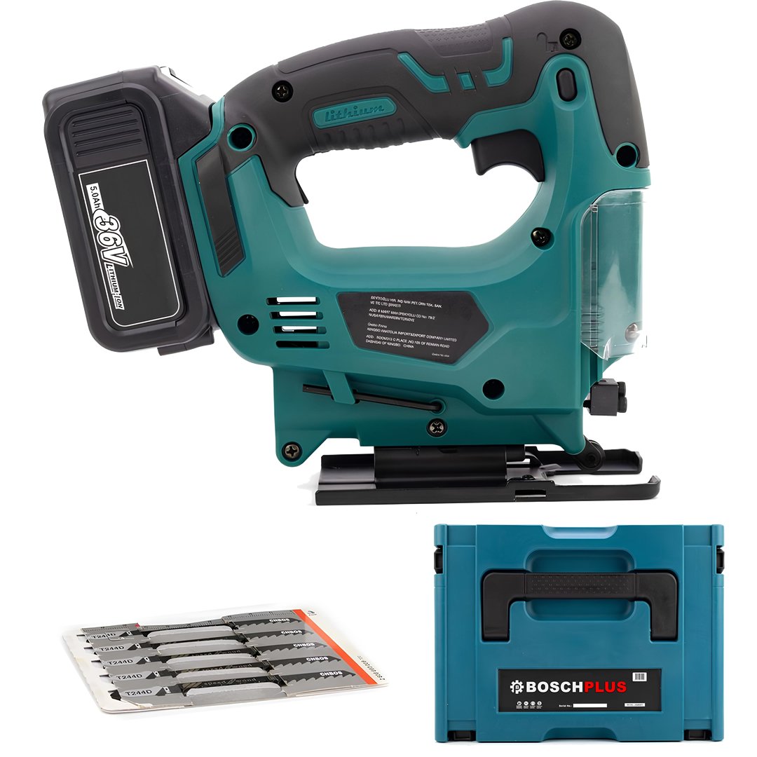 BoschPlus BP013 Akülü Kömürsüz Motor Ayarlanabilir Çift Bataryalı Dekupaj Testere 36V 5ah Mavi özellikler