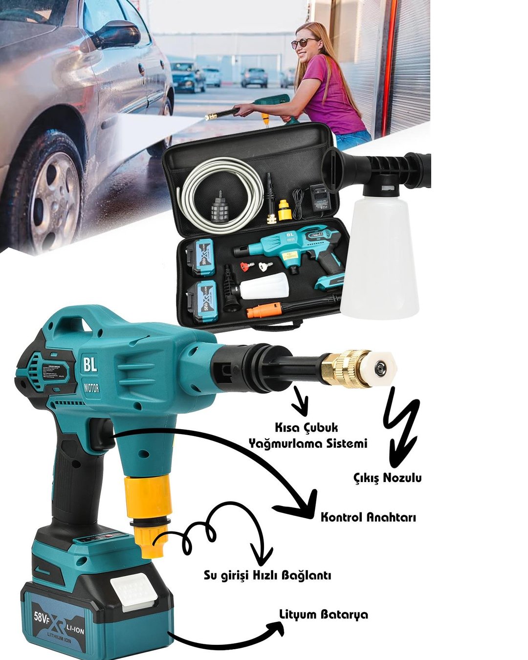 Bosch Plus BP015 Akülü Süper 6 lı grup araç yıkama özellikleri