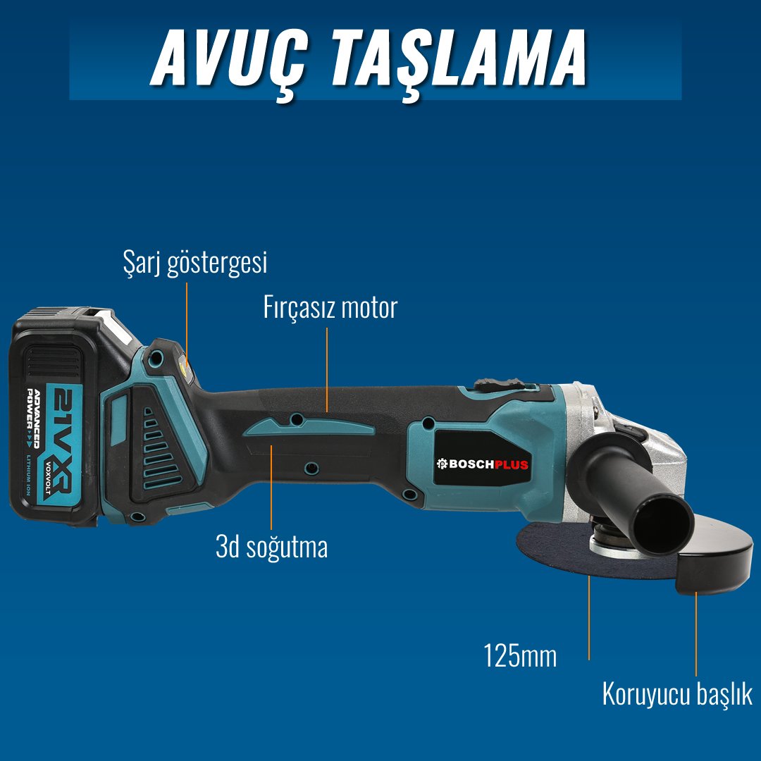 BoschPlus Akülü Süper 6li Set Makina 88vf 5ah avuç taşlama özellikleri