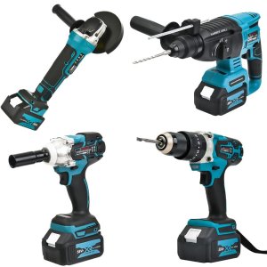 BoschPlus BP001 Akülü Ultra 4lü Set Makina 58vf 5ah 125mm Avuç Taşlama, Sds Plus Kırıcı Delici Hilti, Somun Sıkma Sökme, Vidalama Matkap